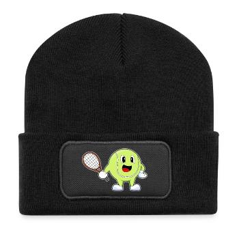 Tennis Ball Tennis Racket - Recycled Patch Beanie - black - Front