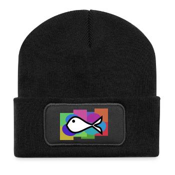 SARDINE. FISH. APRIL FOOL. EASTER. SEA - Recycled Patch Beanie - black - Front