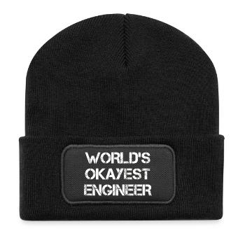 World's Okayest Engineer Tee - Recycled Patch Beanie - black - Front