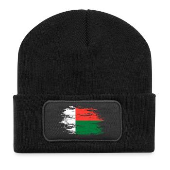 Drapeau de Madagascar utilisé - Beanie recyclé à patch - noir - Devant