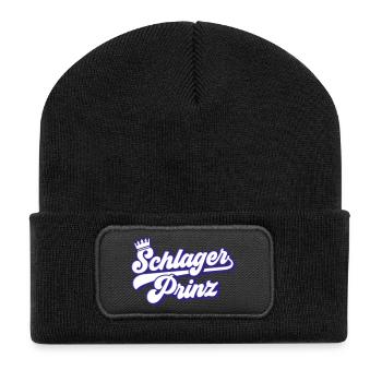 Schlager Prinz | Farben änderbar - Recycelte Patch Beanie - Schwarz - Vorne