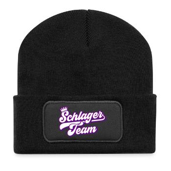 Schlager Team | Farben änderbar - Recycelte Patch Beanie - Schwarz - Vorne