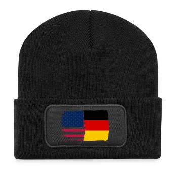 Stars and Stripes Splash - Recycelte Patch Beanie - Schwarz - Vorne