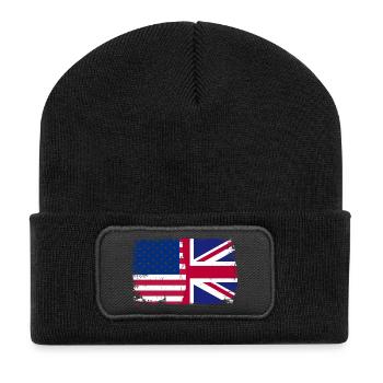 Hinweis Fusion USUK Grunge - Recycelte Patch Beanie - Schwarz - Vorne