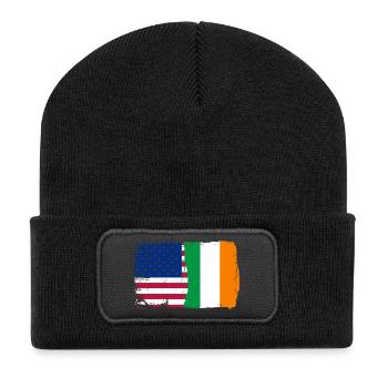 Flag Fusion: Stars and Shamrock - Recycled Patch Beanie - black - Front