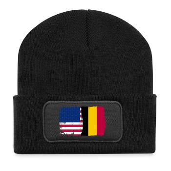 Grunge US Belgique Drapeau Split - Beanie recyclé à patch - noir - Devant