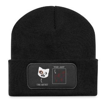 Cat Art - Recycled Patch Beanie - black - Front