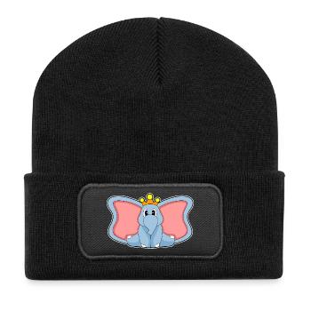 Elephant Crown - Recycled Patch Beanie - black - Front