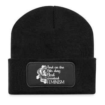 And on the 8th day God created Feminism - Recycled Patch Beanie - black - Front