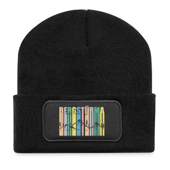Bergstürma - Bergstürmer, Natur, Wildnis, Dialekt - Recycelte Patch Beanie - Schwarz - Vorne