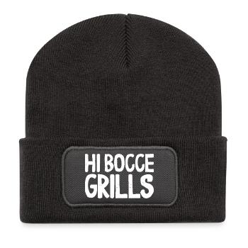 Salut Bocce Grills Ball avec Jack Bocci Jeu de Pétanque - Beanie recyclé à patch - charbon - Devant