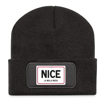 Nice place name sign - Recycled Patch Beanie - dark grey - Front