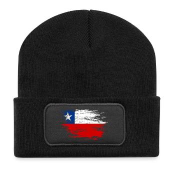 Drapeau chilien utilisé - Beanie recyclé à patch - noir - Devant
