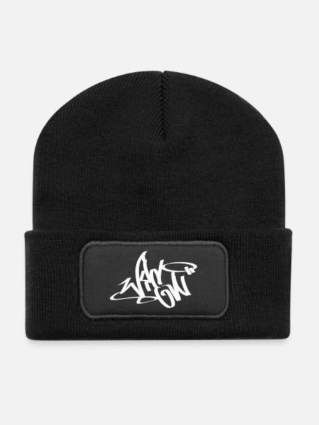 Wien Graffiti Tag Handstyle 1 white - Recycelte Patch Beanie - Schwarz