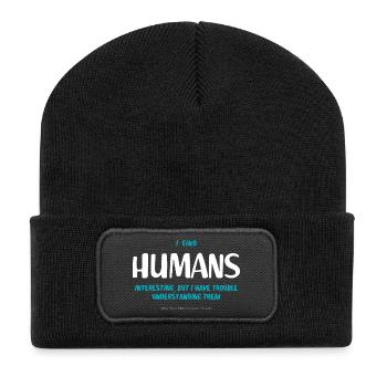 Humans (dark) - Recycled Patch Beanie - black - Front