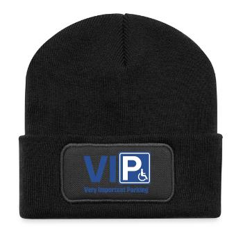 Disability, Person with reduced mobility - Recycled Patch Beanie - black - Front