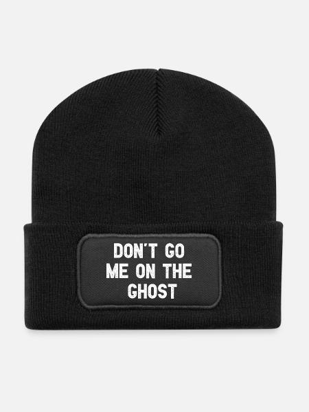 Don't Go Me On The Ghost Lustiges Denglisch - Recycelte Patch Beanie - Schwarz