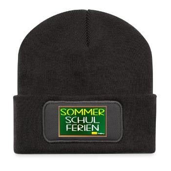 SOMMERSCHULFERIEN SCHULE - SOMMER - Recycelte Patch Beanie - Dunkelgrau - Vorne