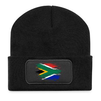 South Africa flag used - Recycled Patch Beanie - black - Front