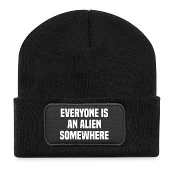 Tout le monde est un extraterrestre quelque part - Beanie recyclé à patch - noir - Devant