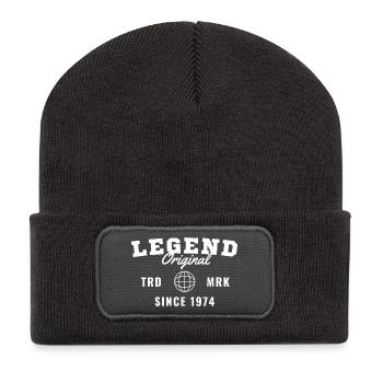 Birth Year Legend Since 1974 - Recycled Patch Beanie - dark grey - Front