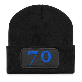 70. 70 ANS. 70e ANNIVERSAIRE. ANNIVERSAIRE 70 ANS. - Beanie recyclé à patch - noir - Devant