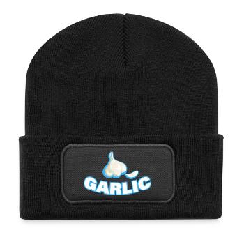 GARLIC - Recycelte Patch Beanie - Schwarz - Vorne