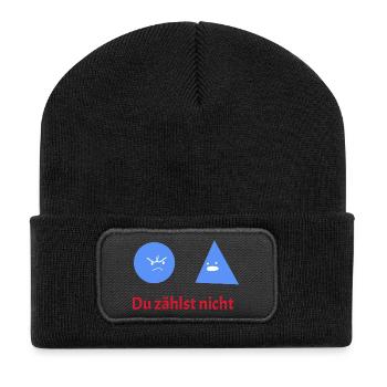 You Don't Count: Geometry Humor - Recycled Patch Beanie - black - Front