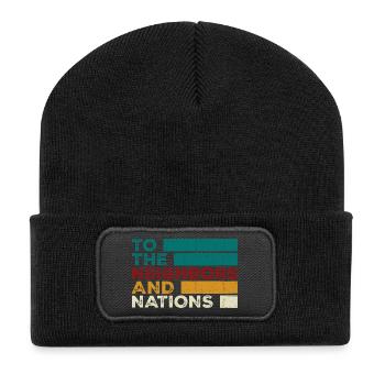 To the Neighbors and Nations - Recycled Patch Beanie - black - Front