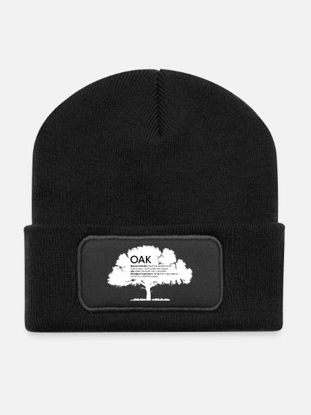 CHÊNES avec information Conservation de la nature Forêt d’arbres - Beanie recyclé à patch - noir
