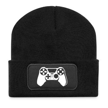 Gamepad Grafik - Recycelte Patch Beanie - Schwarz - Vorne