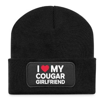 J’aime ma petite amie cougar - Beanie recyclé à patch - noir - Devant