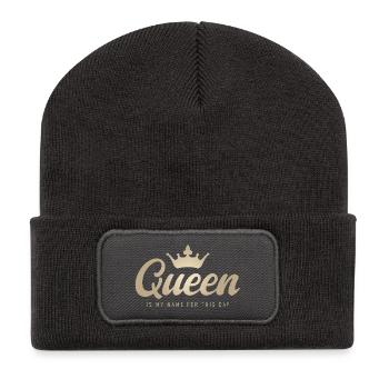 Queen is my Name for this day – Queen Crown - Recycled Patch Beanie - dark grey - Front