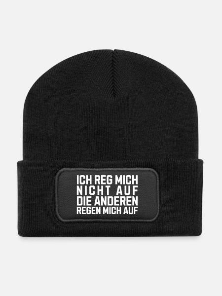 Ich reg Mich Nicht auf Die Anderen Regen Mich auf - Recycelte Patch Beanie - Schwarz