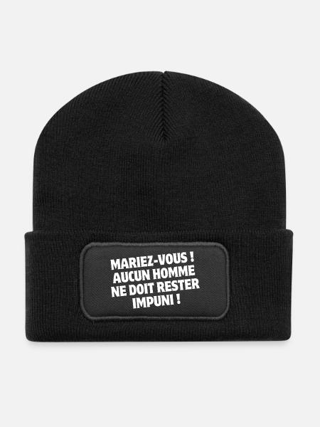 mariage, mariage humour, se marier - Beanie recyclé à patch - noir