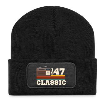 Jubiläum 1947 Retro-Klassiker - Recycelte Patch Beanie - Schwarz - Vorne