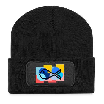 FISH. SARDINE. APRIL FOOL. SEA. OCEAN - Recycled Patch Beanie - black - Front