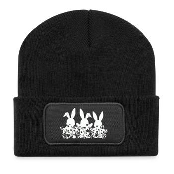 Lapin de Pâques - Beanie recyclé à patch - noir - Devant
