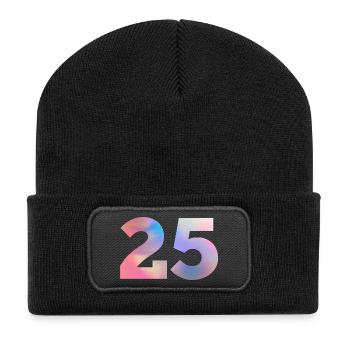 Colorful Number 25 - Recycled Patch Beanie - black - Front