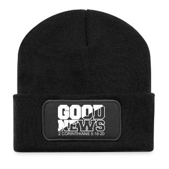 BONNES NOUVELLES Verset biblique Proverbe - Beanie recyclé à patch - noir - Devant