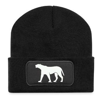 panther animal - Recycelte Patch Beanie - Schwarz - Vorne