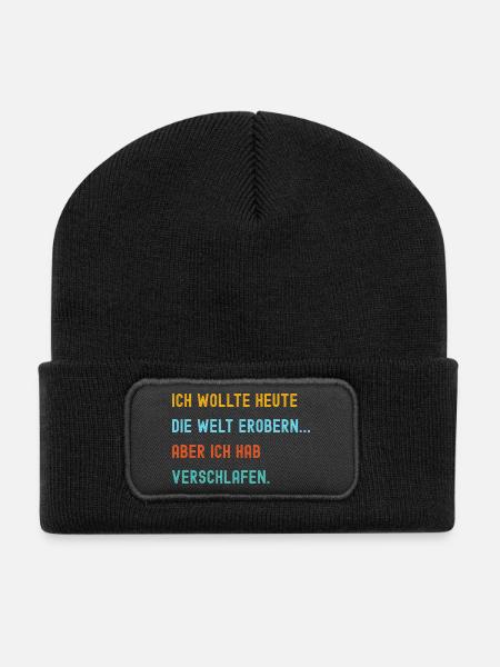 Commitment with a humorous worldview - Recycled Patch Beanie - black