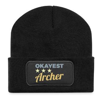 Durchschnittlicher Bogenschütze - Recycelte Patch Beanie - Schwarz - Vorne
