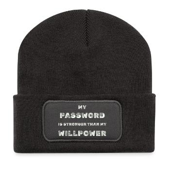 Mot de passe fort – IT Humor Tee - Beanie recyclé à patch - charbon - Devant