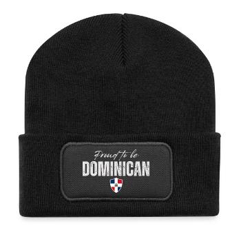 Fier dominicain, fabriqué en République dominicaine - Beanie recyclé à patch - noir - Devant