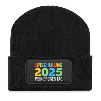 Kita Farewell First Grade School Enrollment 2025 - Recycled Patch Beanie - black - Front