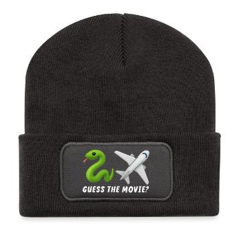 Conceptions élégantes d’animaux et d’avions pour les enfants - Beanie recyclé à patch - charbon - Devant