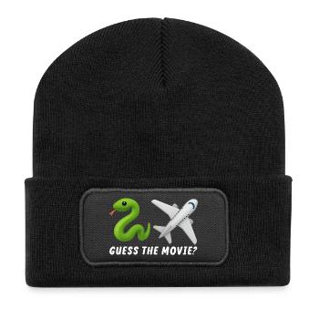 Errate den Film Lustig Humorvoll - Recycelte Patch Beanie - Schwarz - Vorne