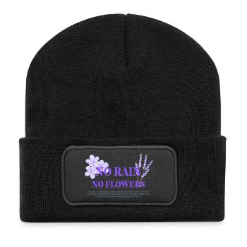Pas de pluie, pas de fleurs - Beanie recyclé à patch - noir - Devant