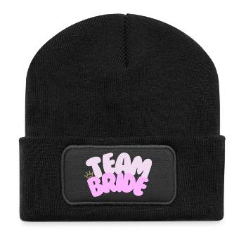 Team Bride Shirt | Bachelor Party Crown Pink Bridesmaids - Recycled Patch Beanie - black - Front